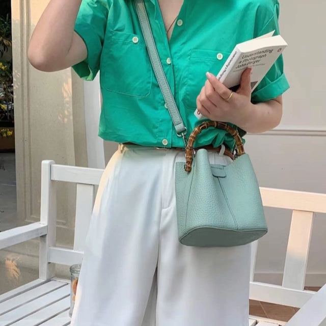 Bamboo Top Handle Crossbody