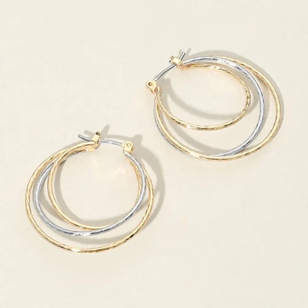 Two Tone Hoop Earring