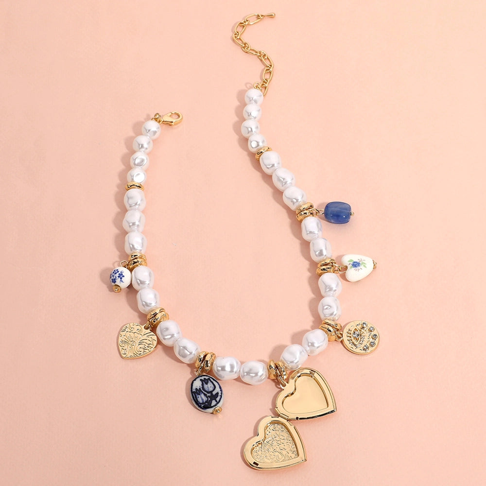 Heart & Evil Eye Charm Necklace