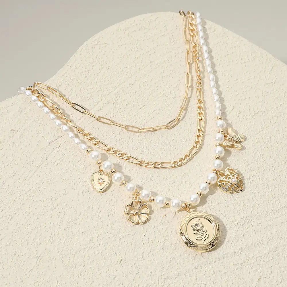 Flora & Pearl Charm Necklace
