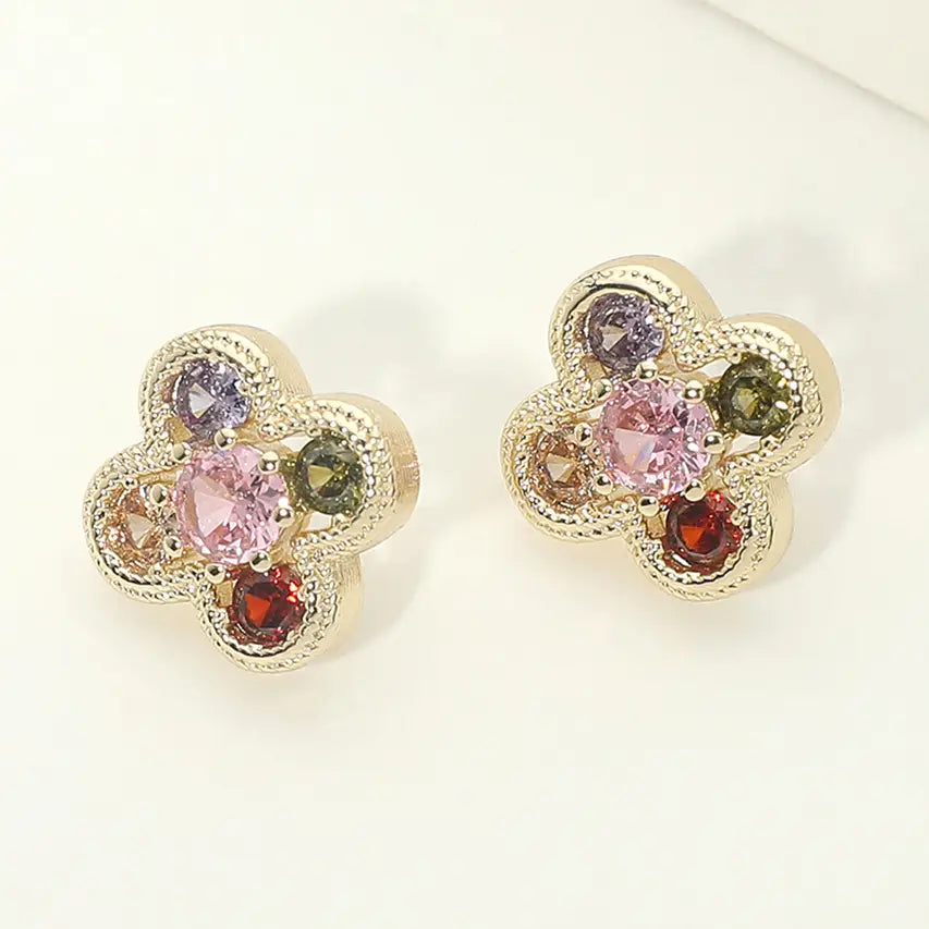 Colorful Quatrefoil Earring
