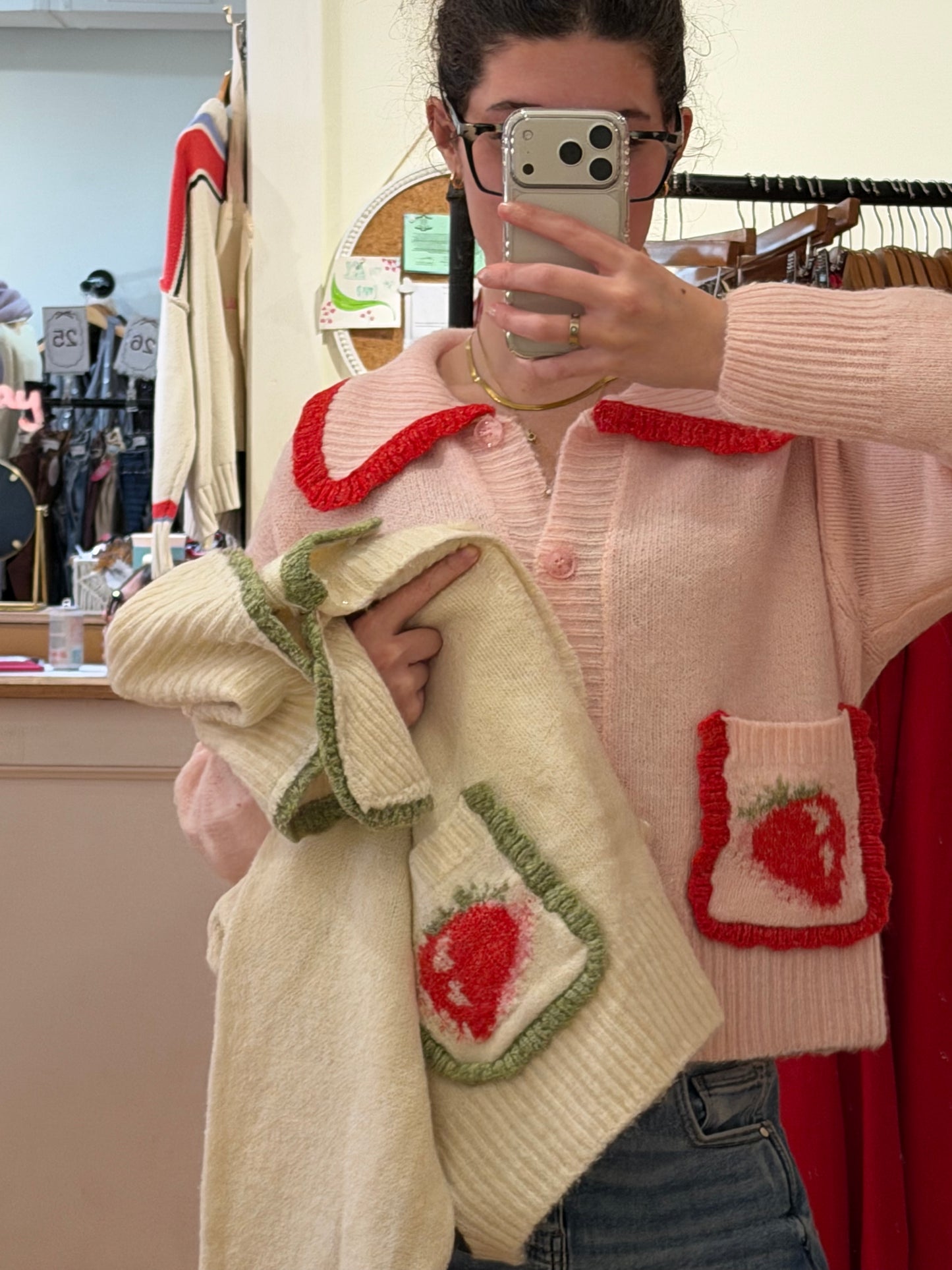 Strawberry Pocket Sweater