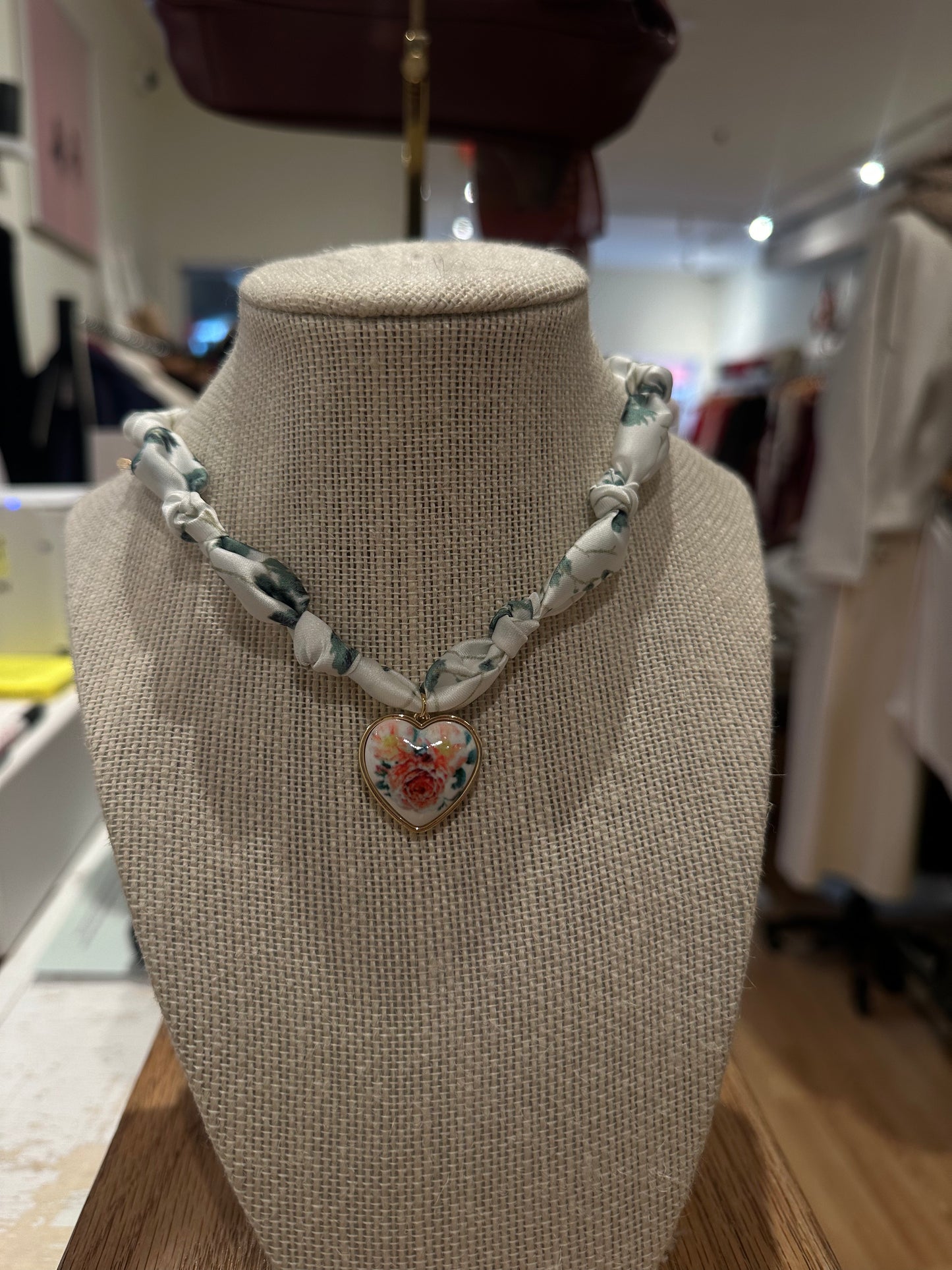 Floral Fabric Necklace