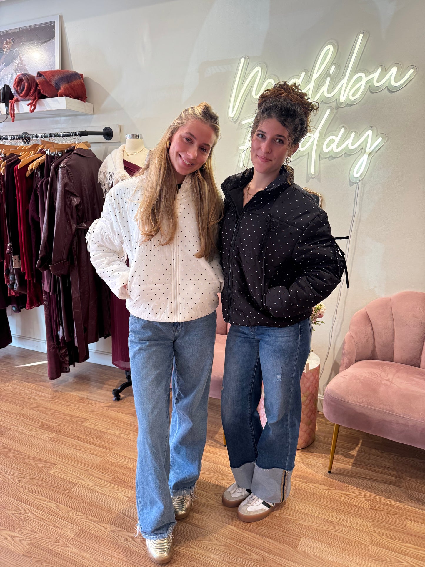 Polka Dot Puffer Jacket