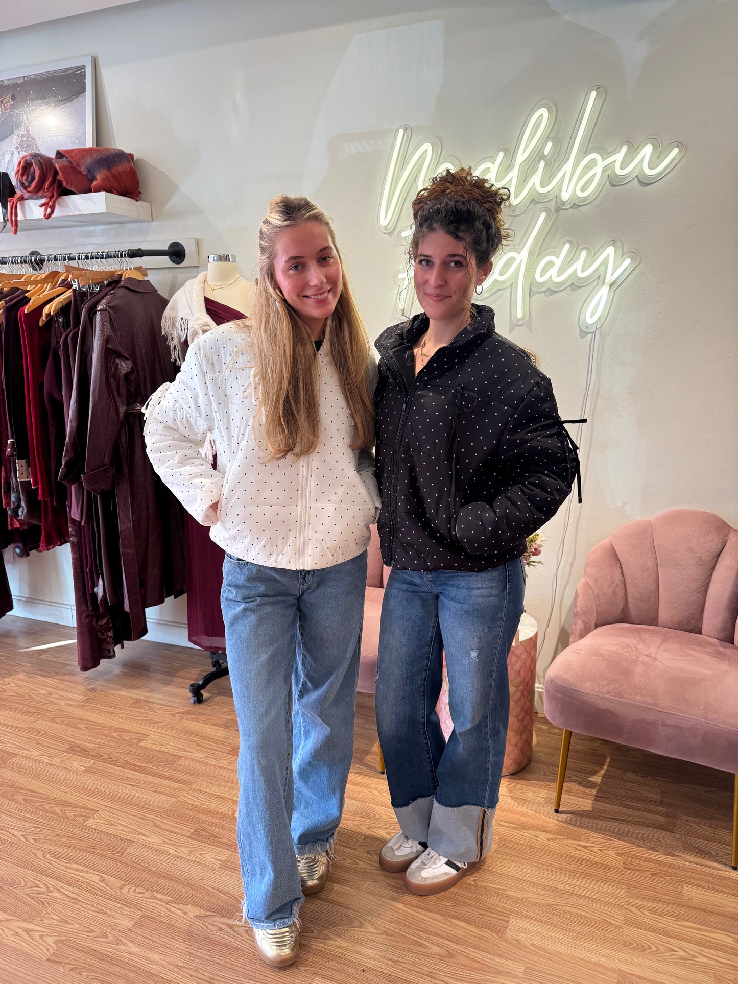 Polka Dot Puffer Jacket