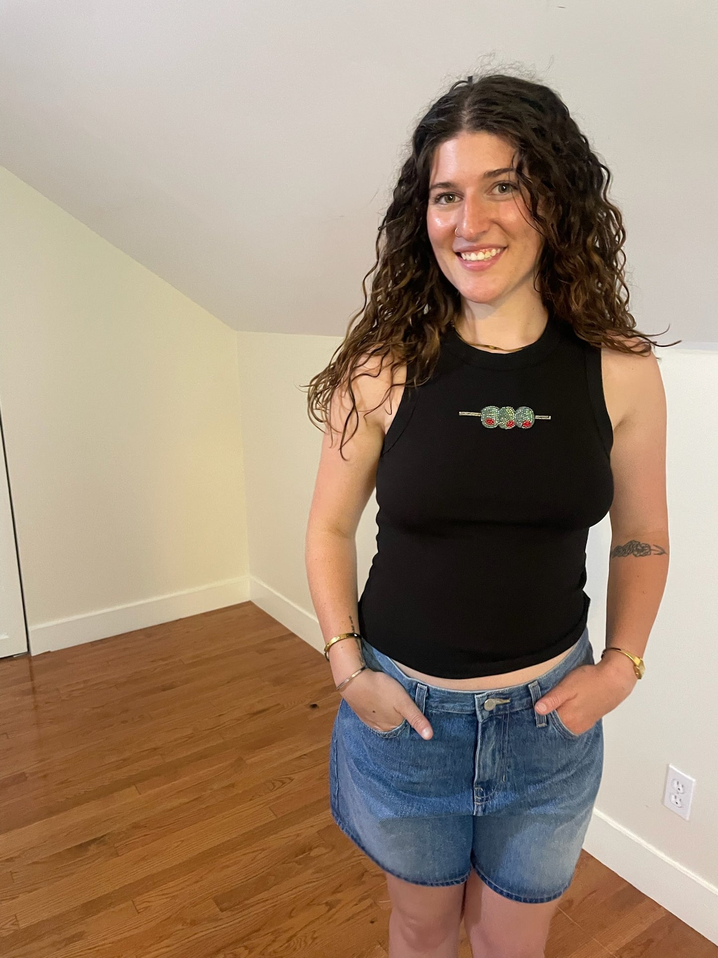 Olive Beaded Tank
