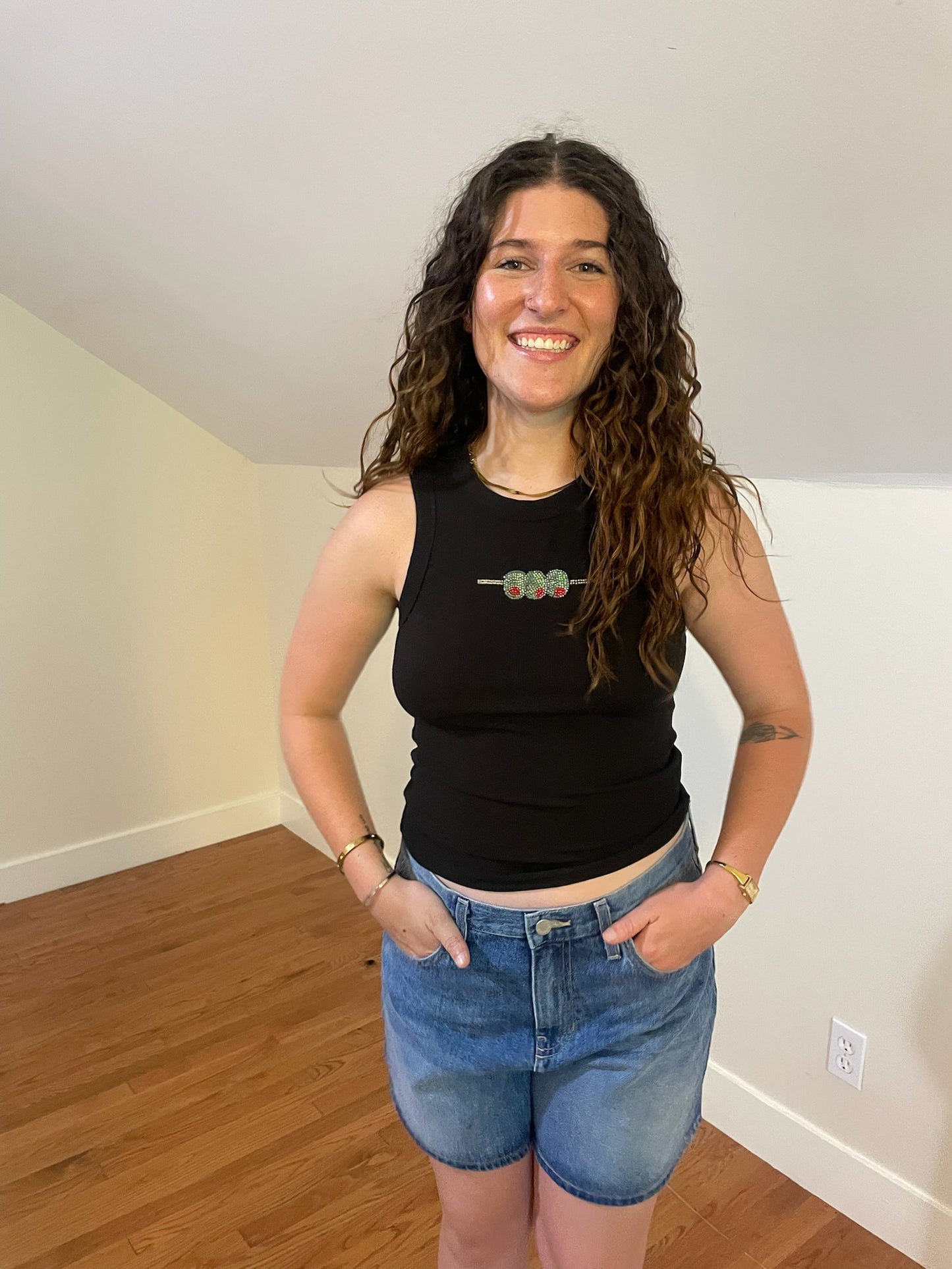 Olive Beaded Tank