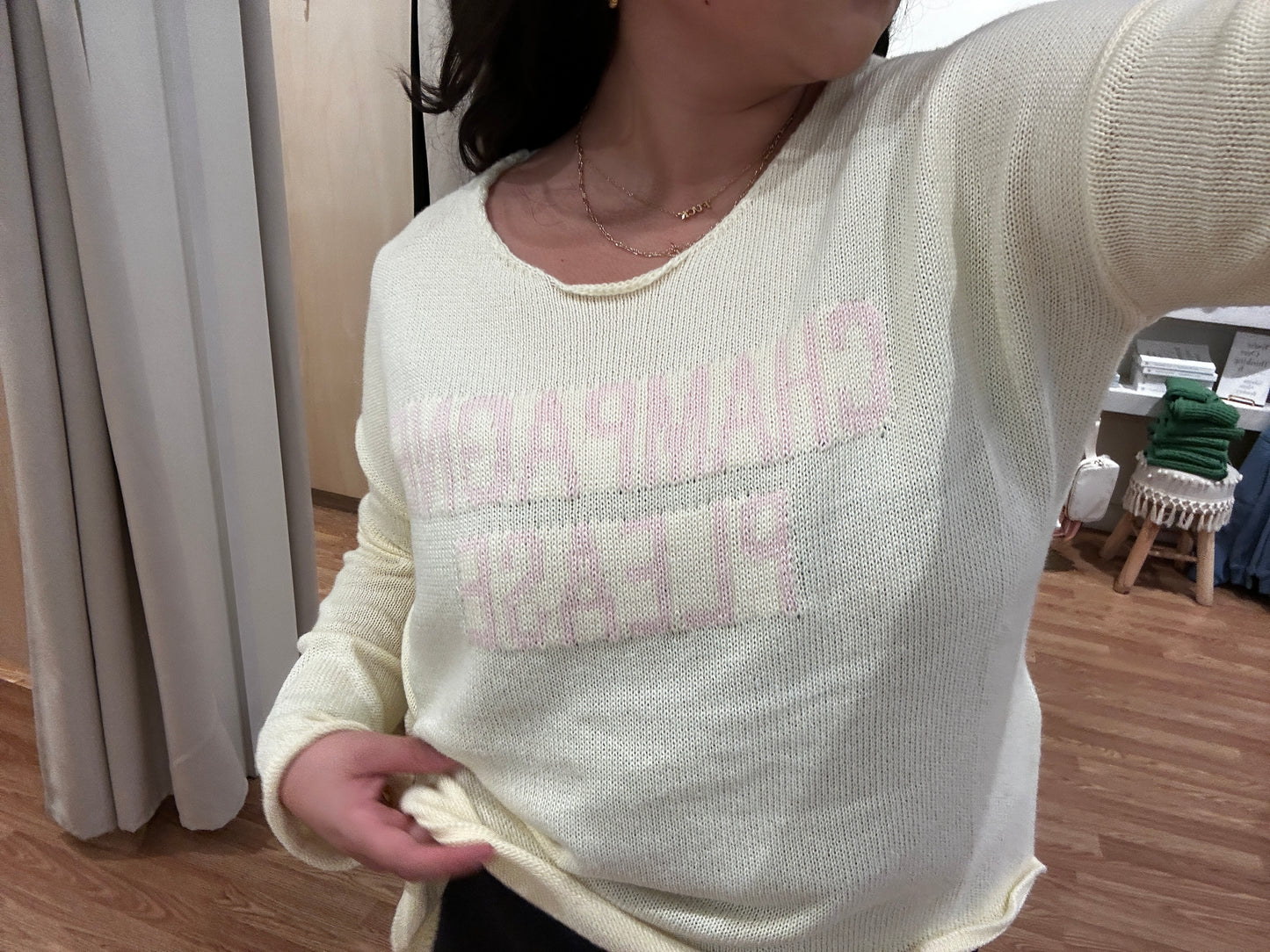 Champagne PLEASE Sweater