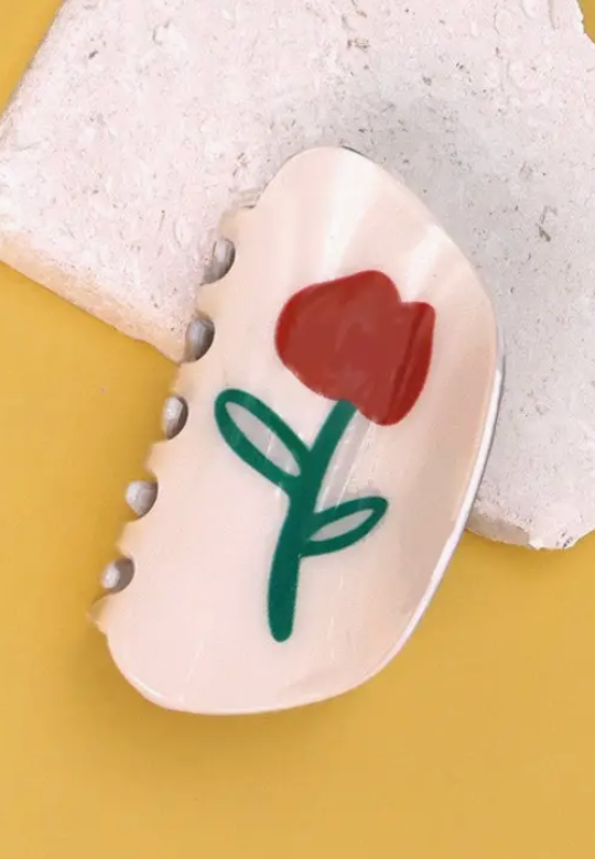 Round Floral Hair Claw