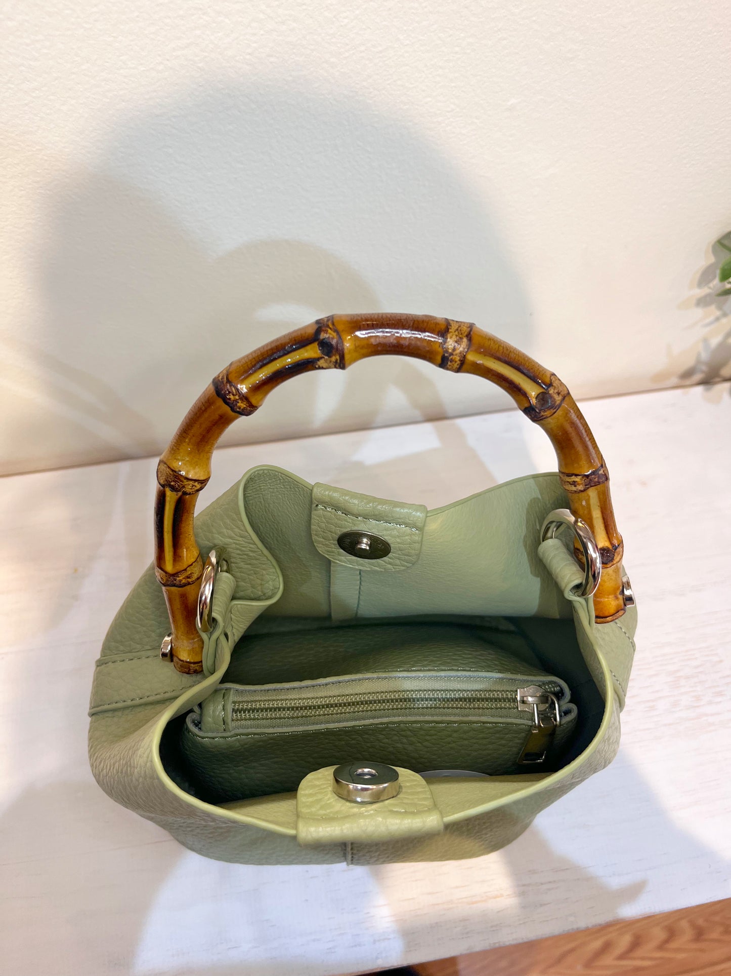 Bamboo Top Handle Crossbody