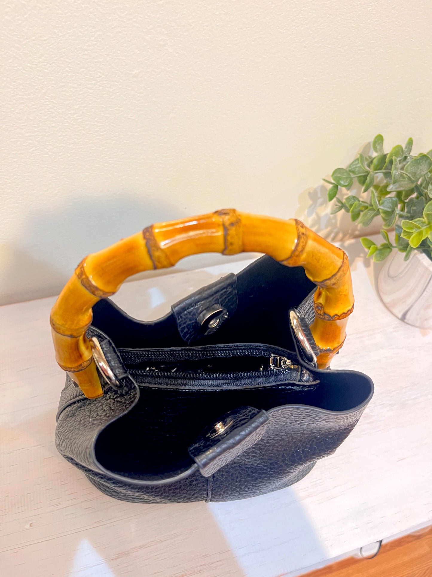 Bamboo Top Handle Crossbody