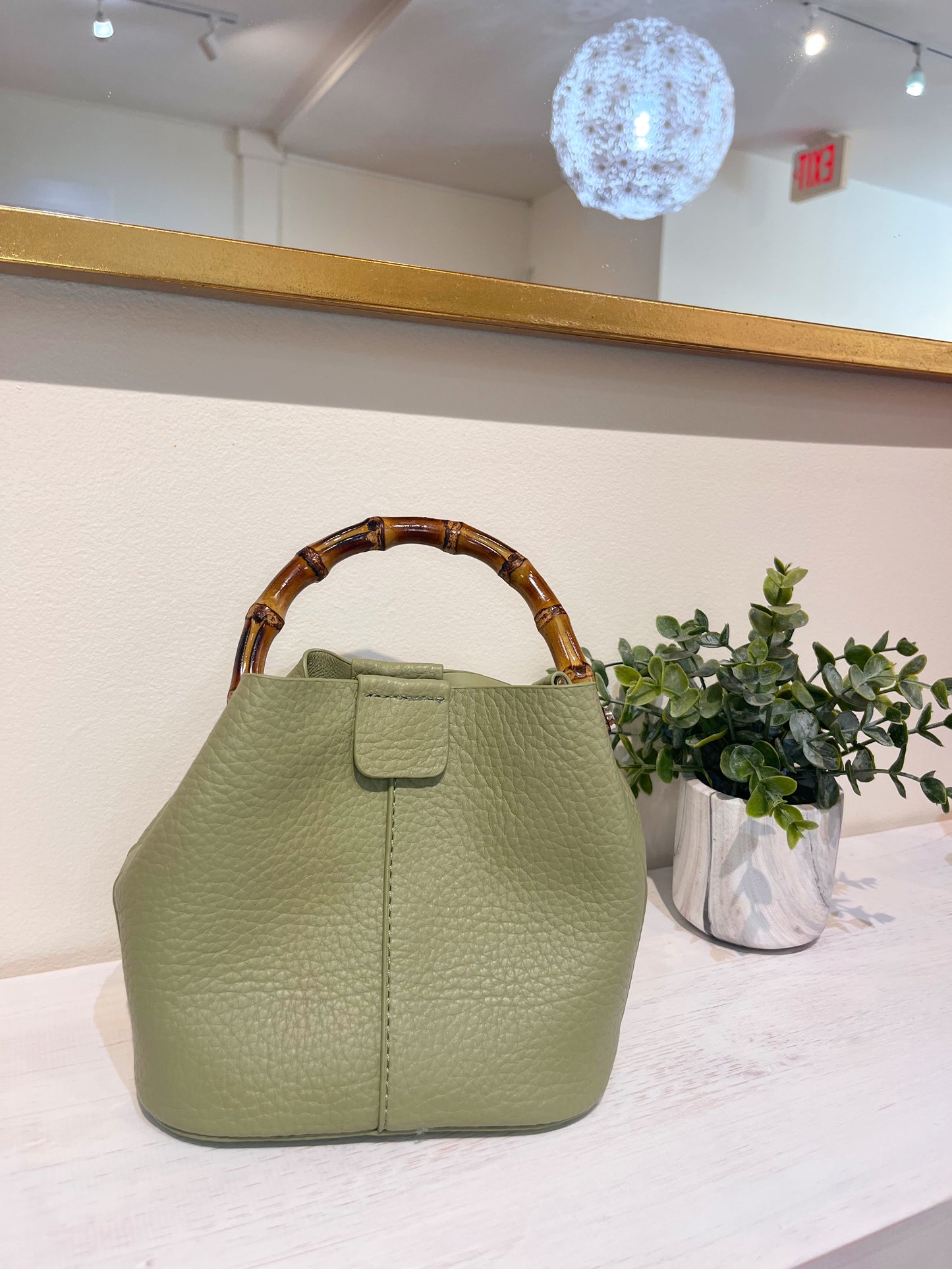 Bamboo Top Handle Crossbody