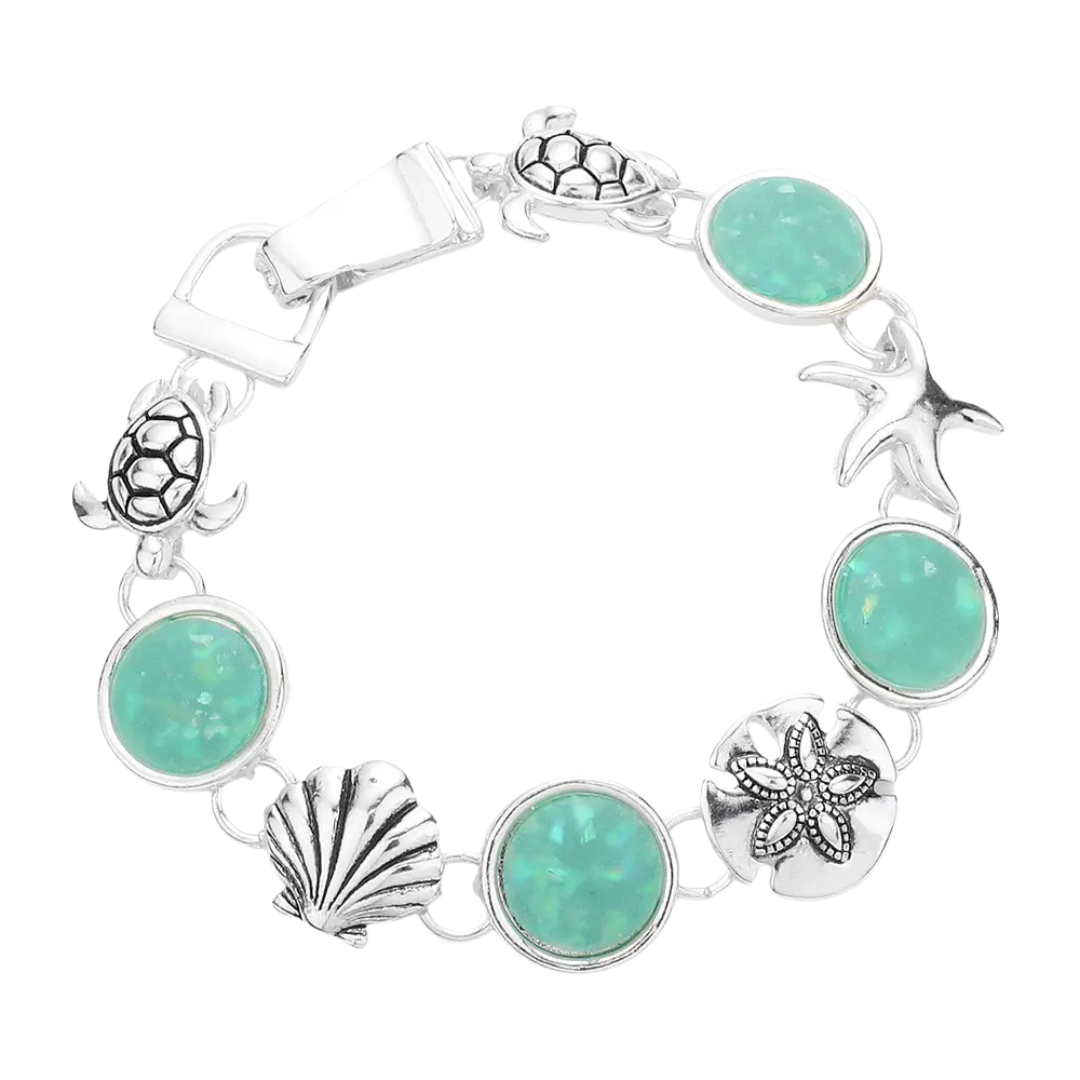 Sea Glass Sea Life Bracelet