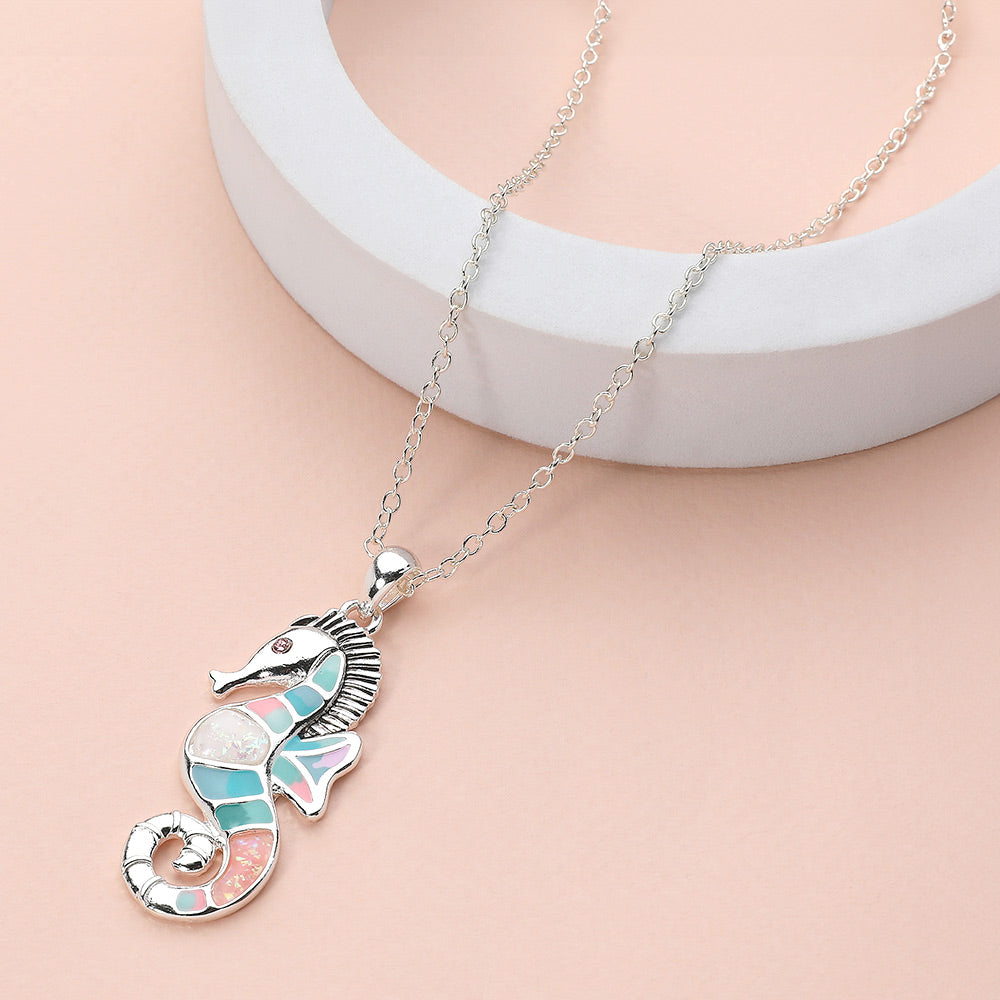 Sea Glass Seahorse Necklace