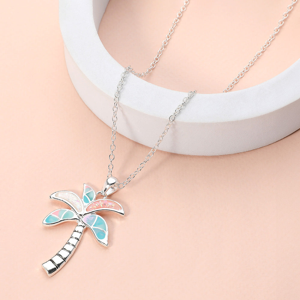 Sea Glass Palm Tree Necklace