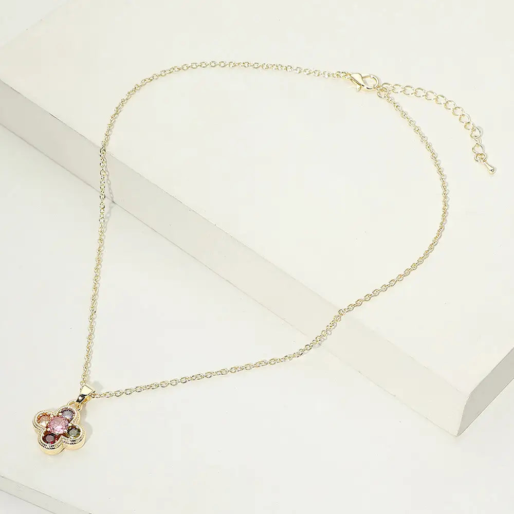 Colorful Quatrefoil Necklace