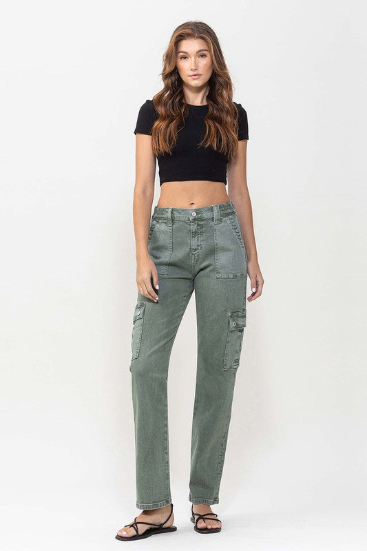 High Rise Cargo Denim