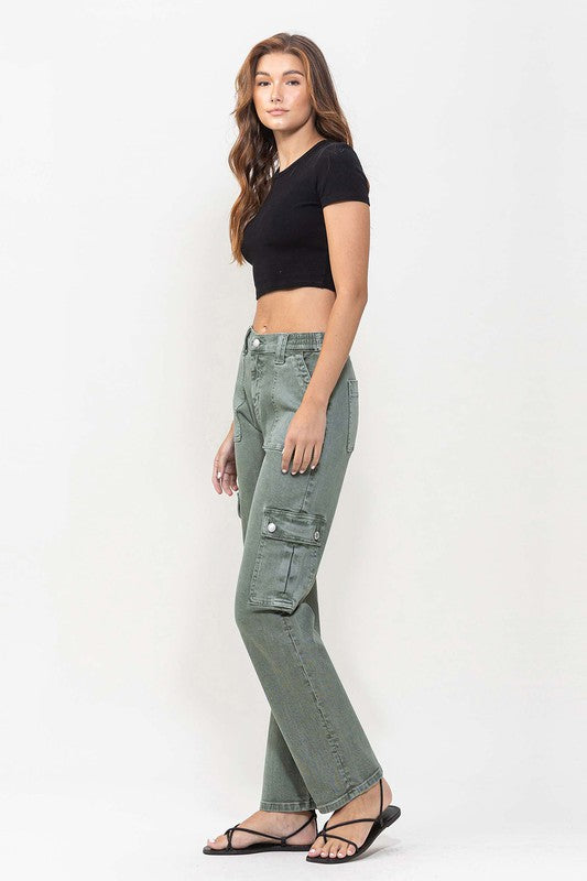High Rise Cargo Denim
