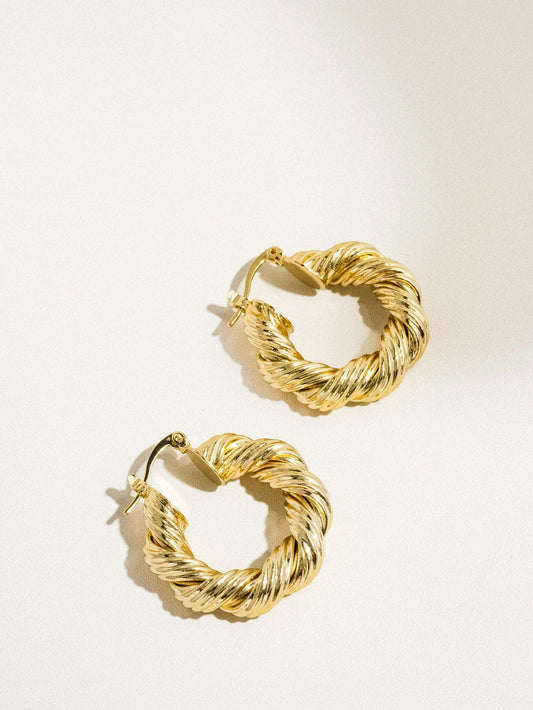 18K Gold Twisted Earring