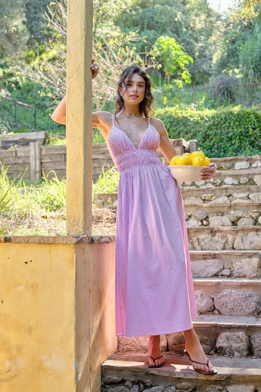 malibu boho maxi dress Malibu White Stripe Maxi Dress