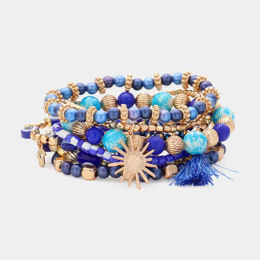 Evil Eye Beaded Layered Bracelets