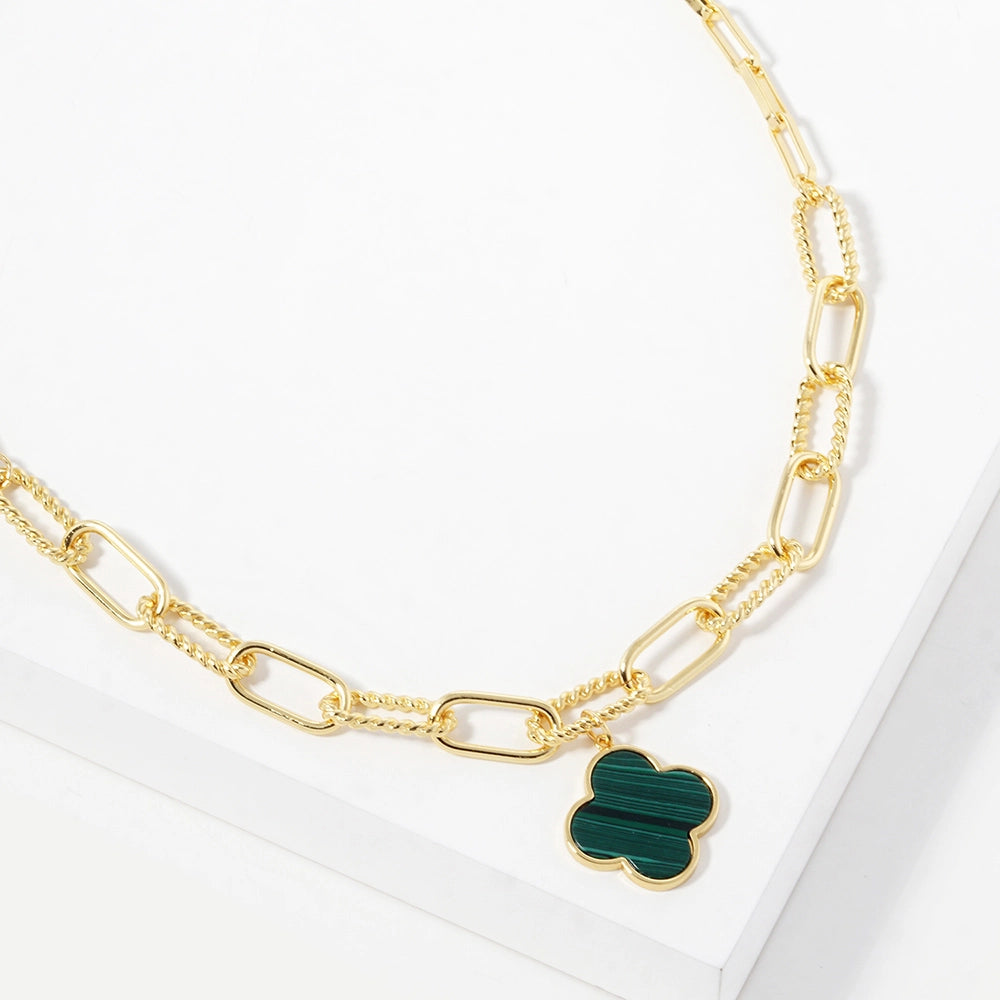 Chain Link Quatrefoil Necklace