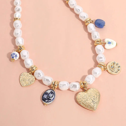 Heart & Evil Eye Charm Necklace
