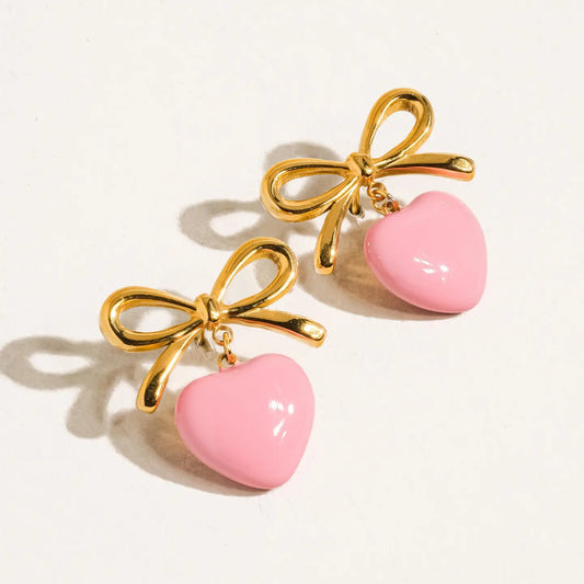 Bow Heart Earring