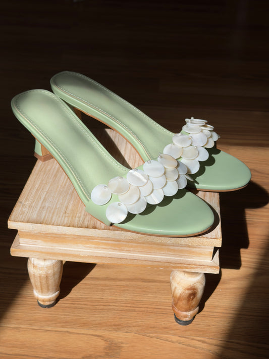 Mother Of Pearl Kitten Heel