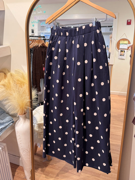 Wide Leg Polka Dot Sweatpants