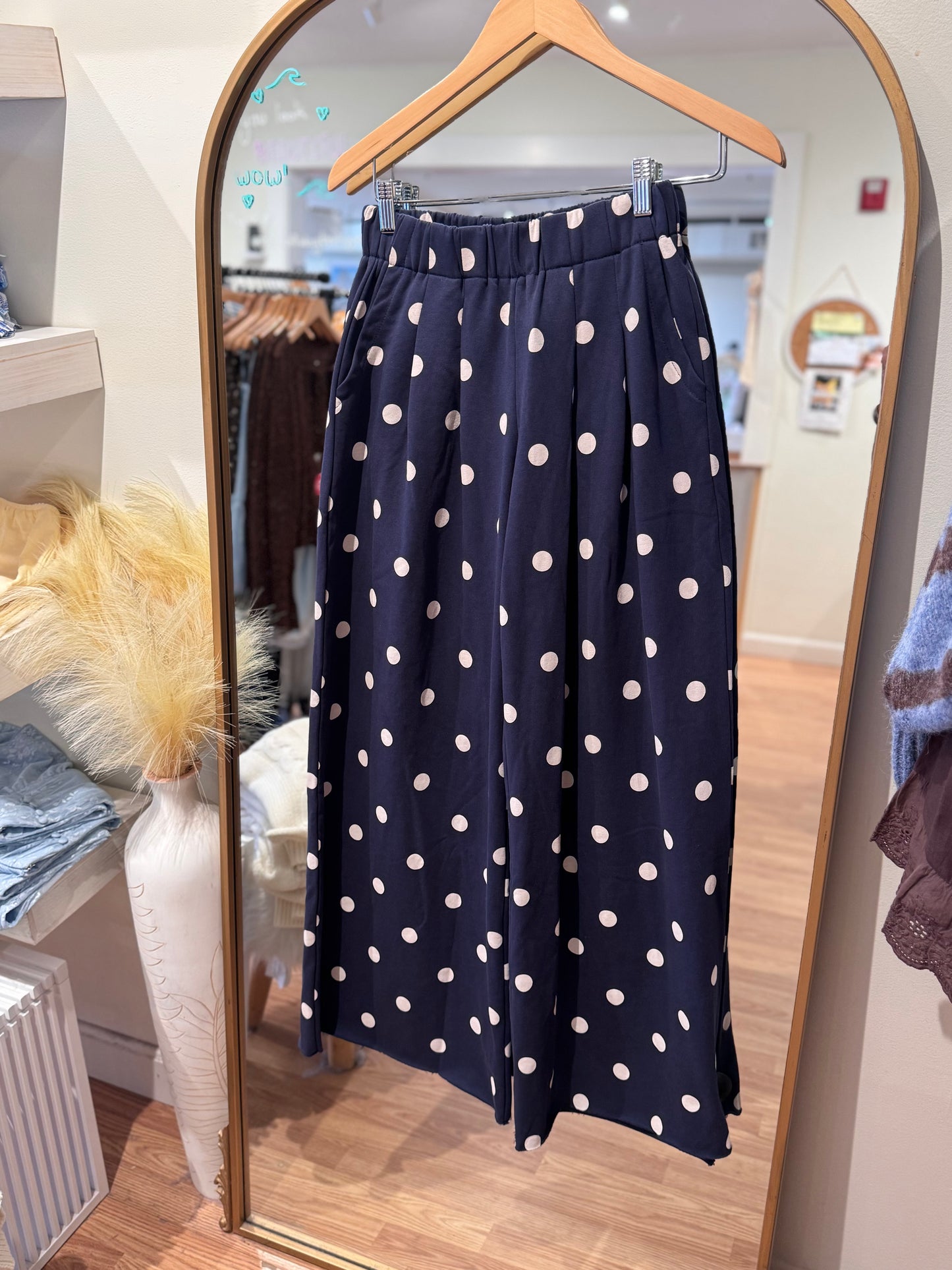 Wide Leg Polka Dot Sweatpants