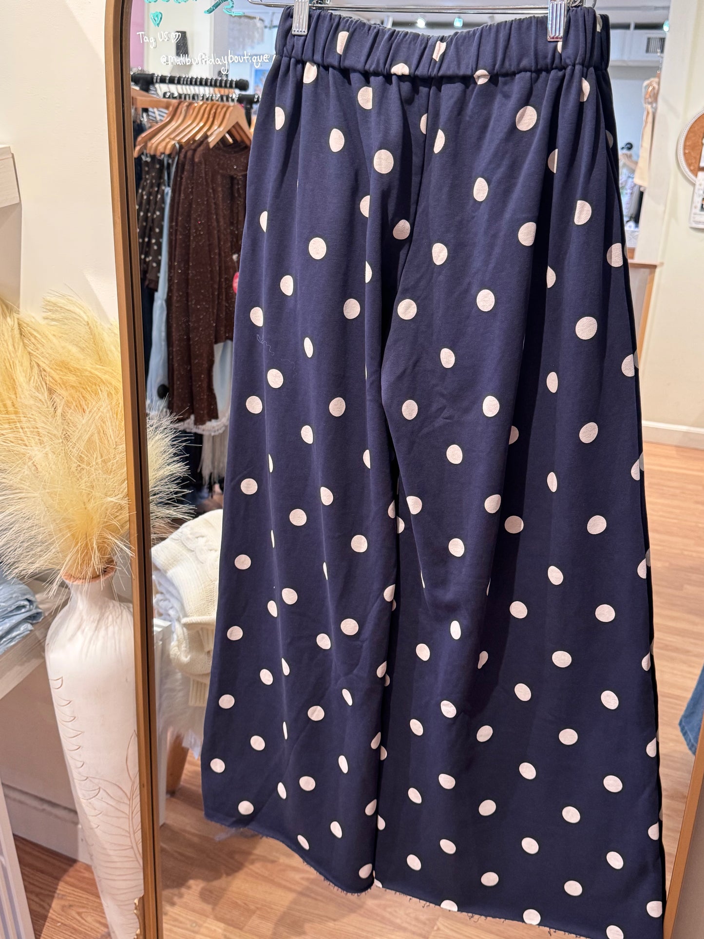 Wide Leg Polka Dot Sweatpants