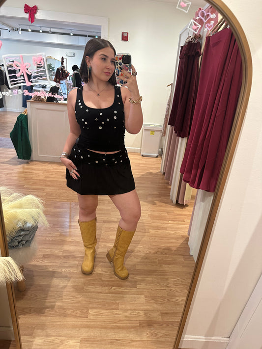 Brooklyn Button Skirt