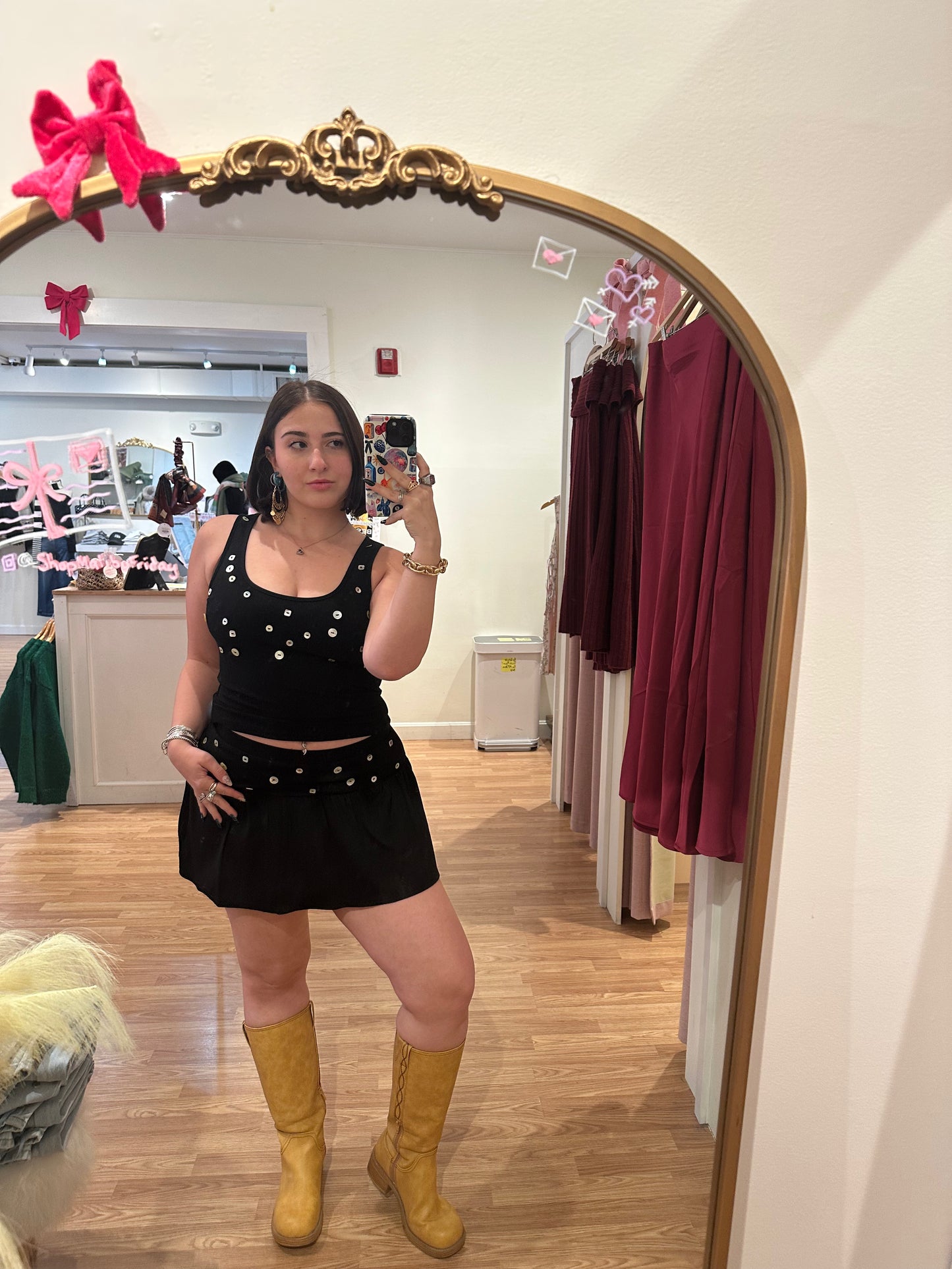 Brooklyn Button Skirt