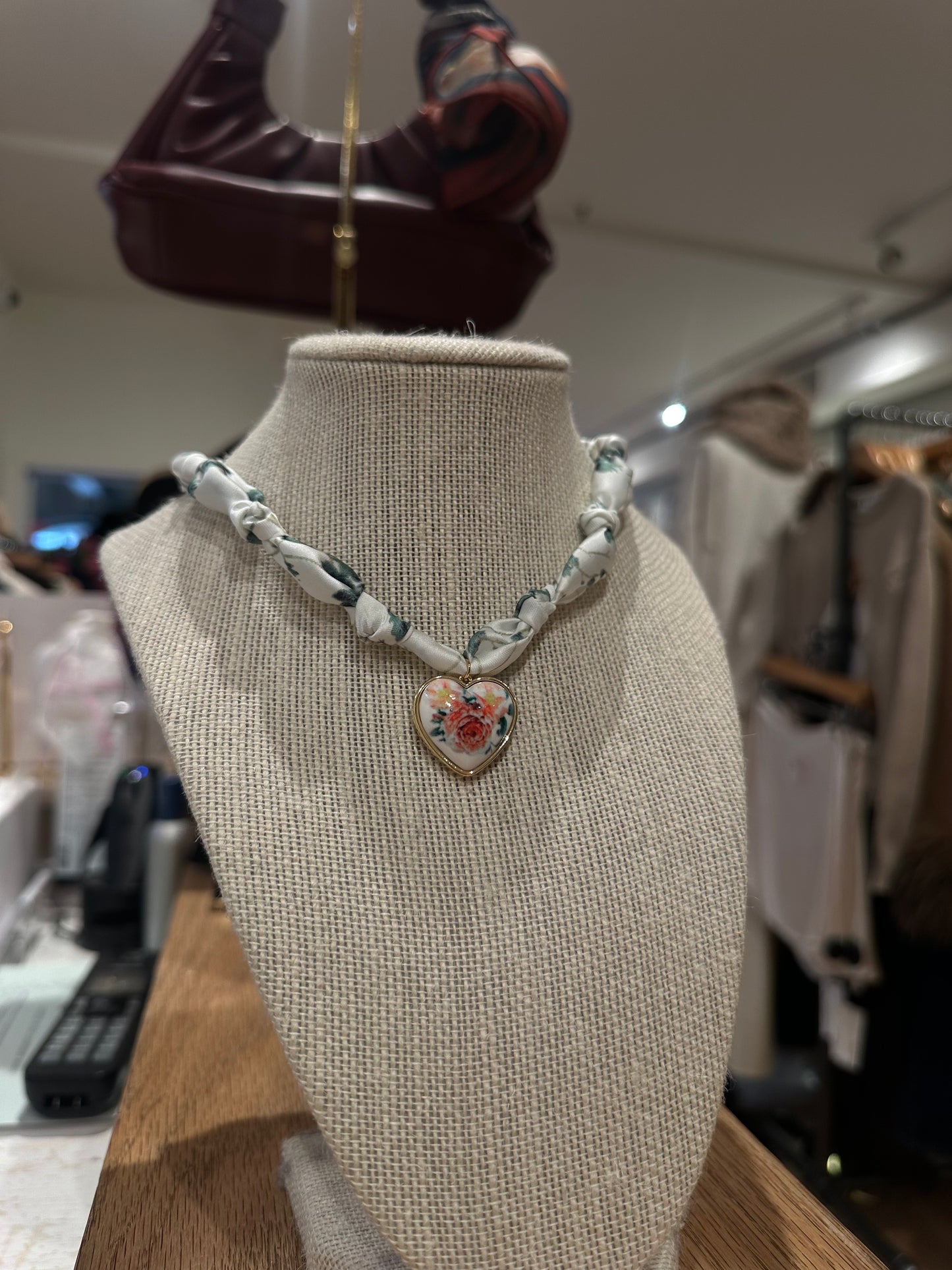 Floral Fabric Necklace