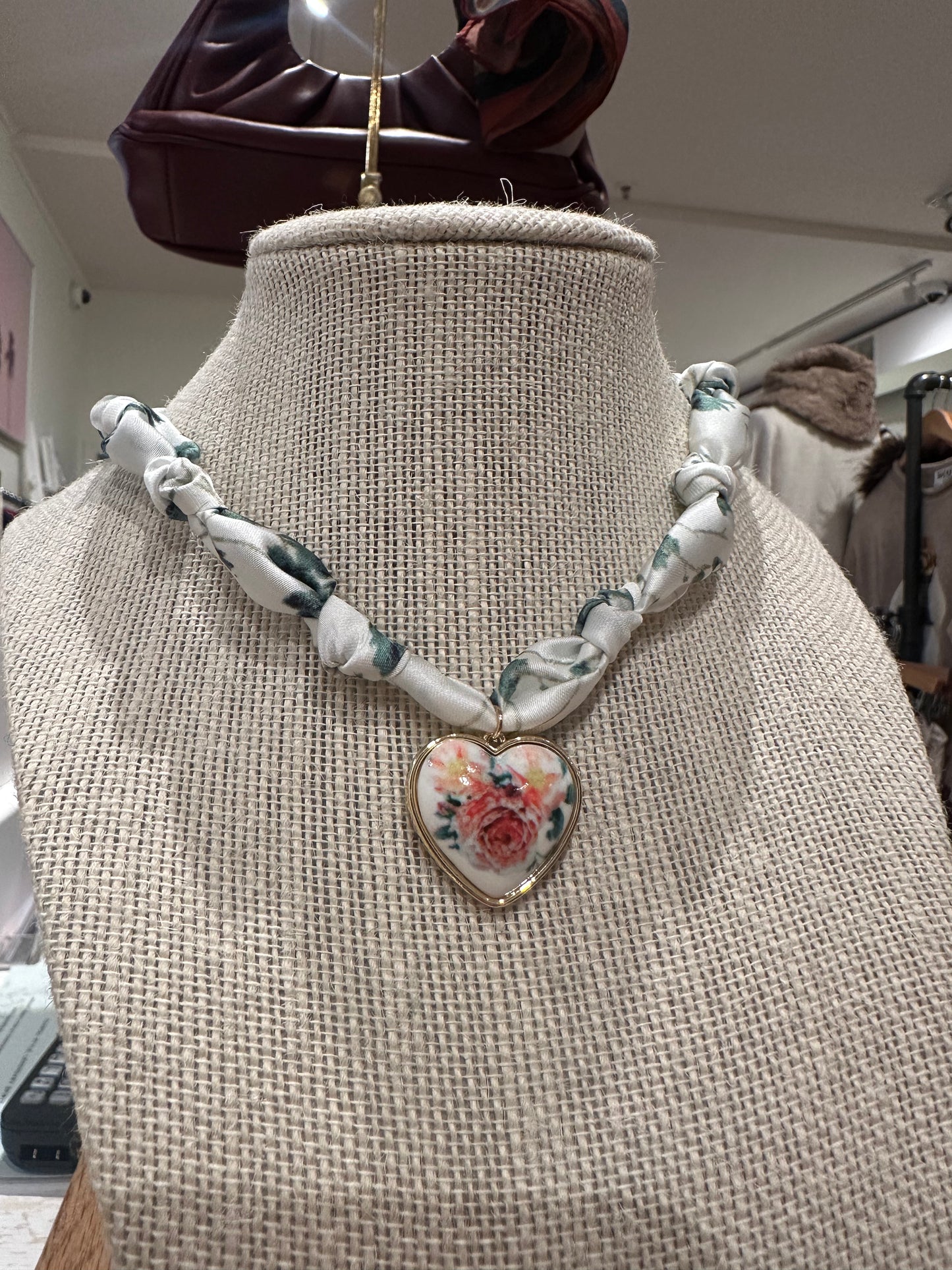 Floral Fabric Necklace