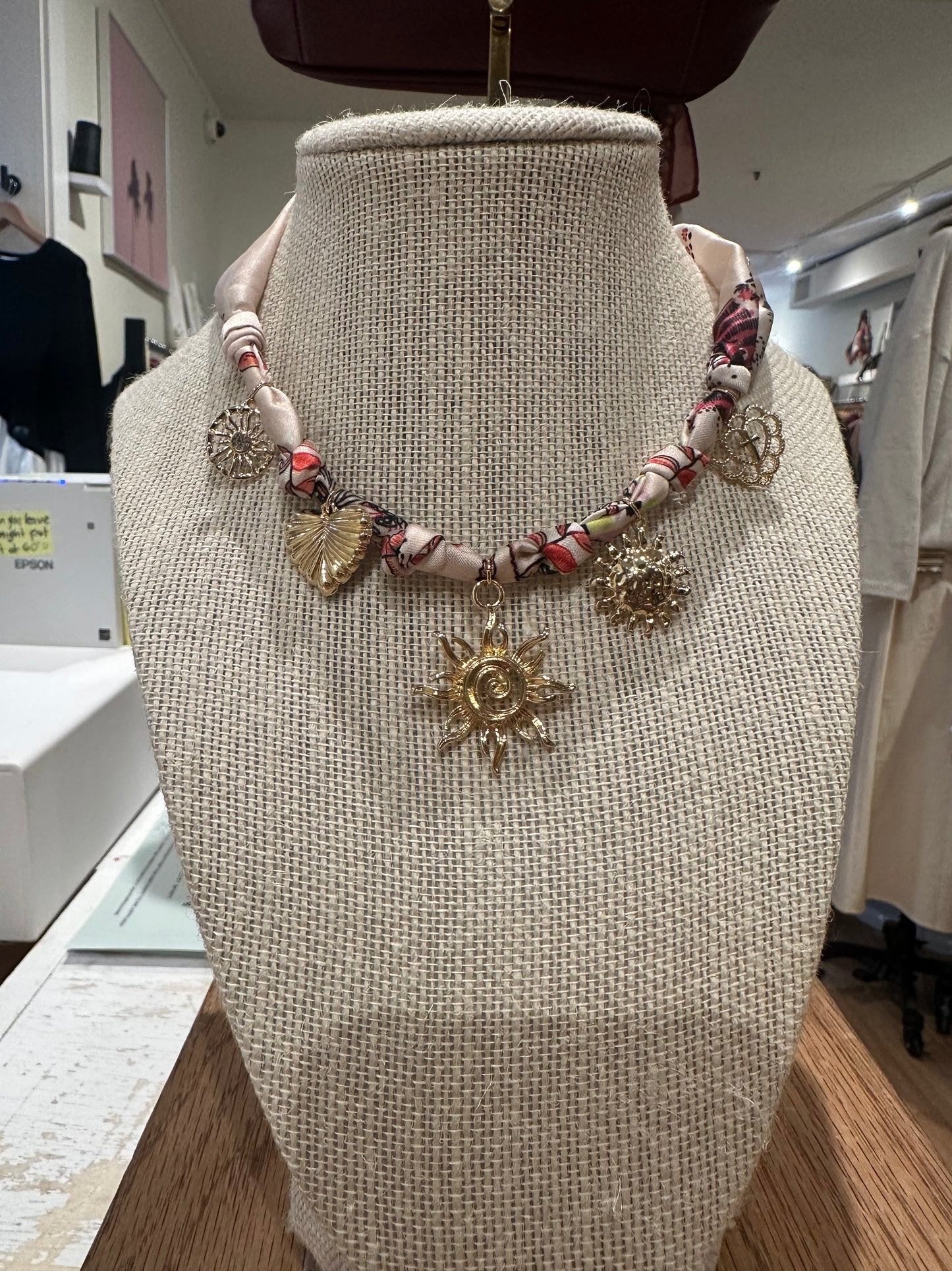 Sunny Heart Scarf Necklace