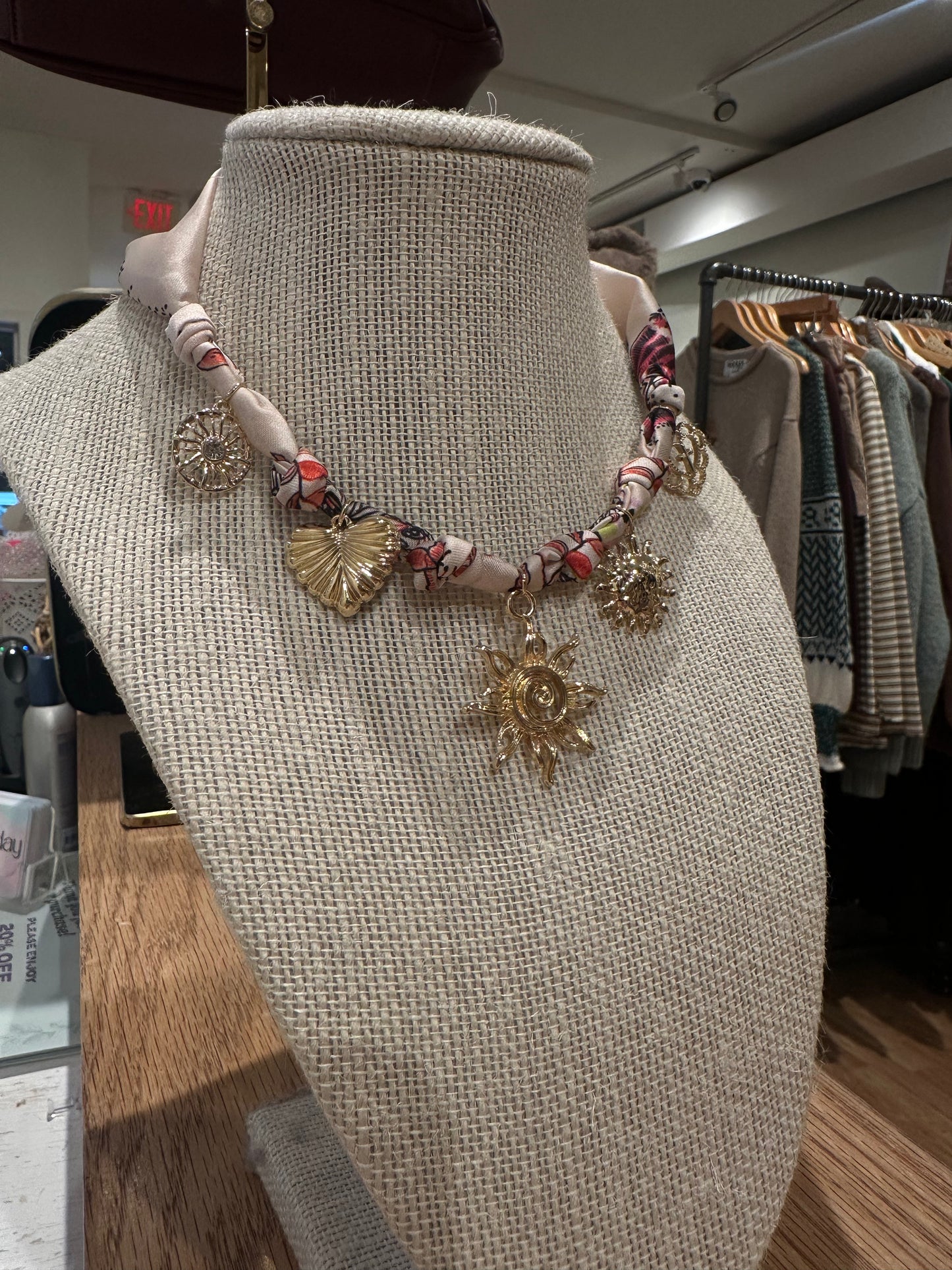 Sunny Heart Scarf Necklace