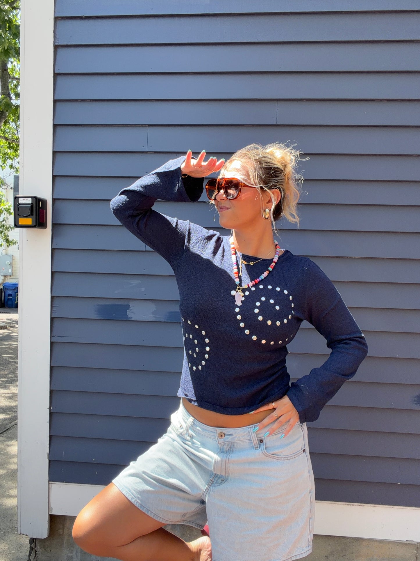 Studded Swirl Sweater