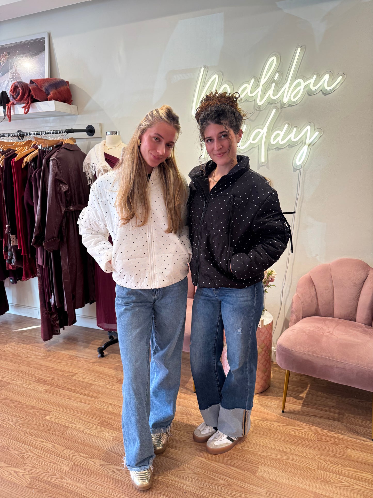 Polka Dot Puffer Jacket