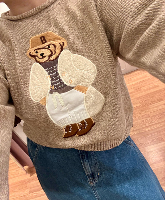 Teddy Bear Knit Sweater