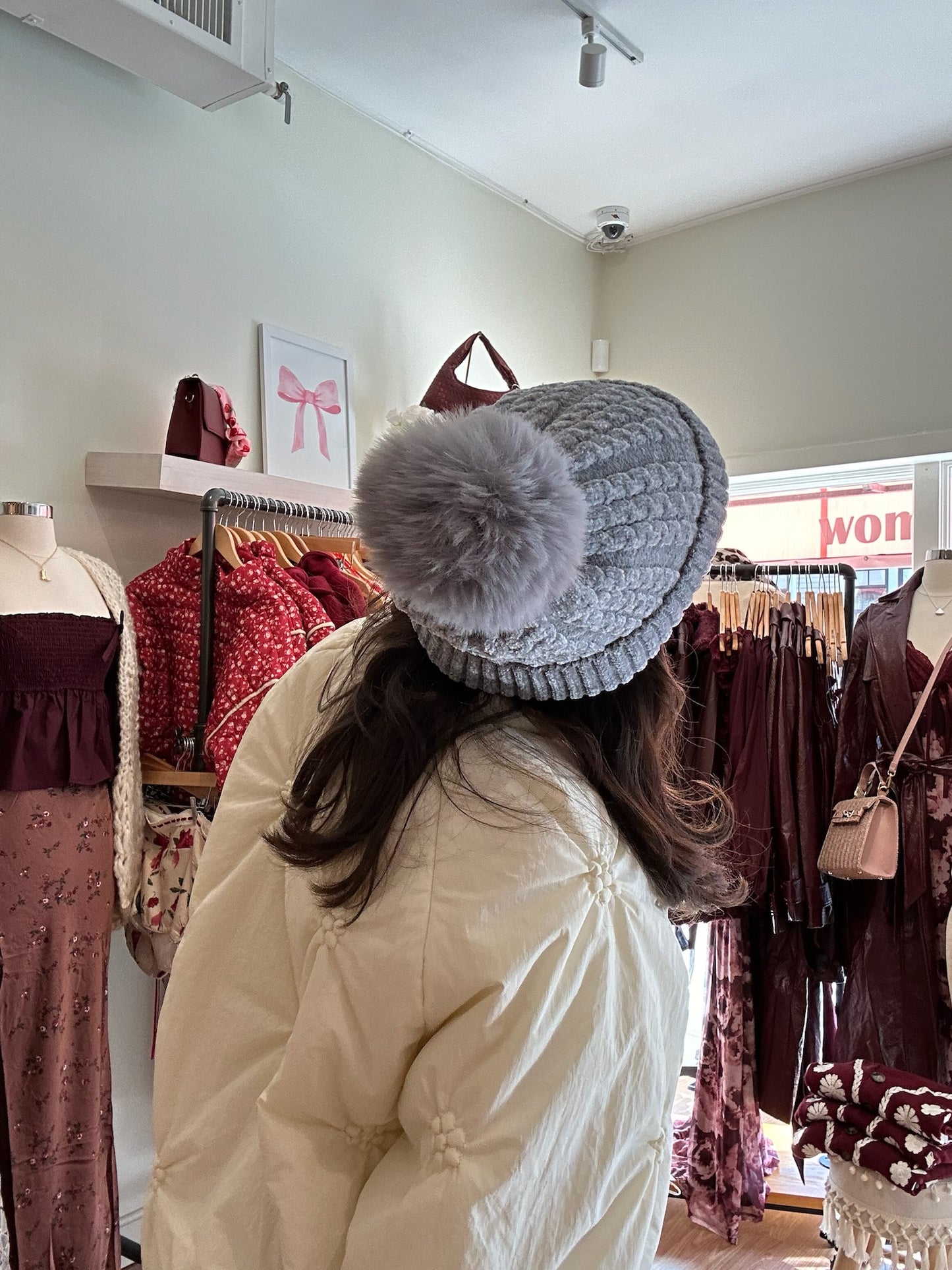 Velvet Cable Knit Beanie