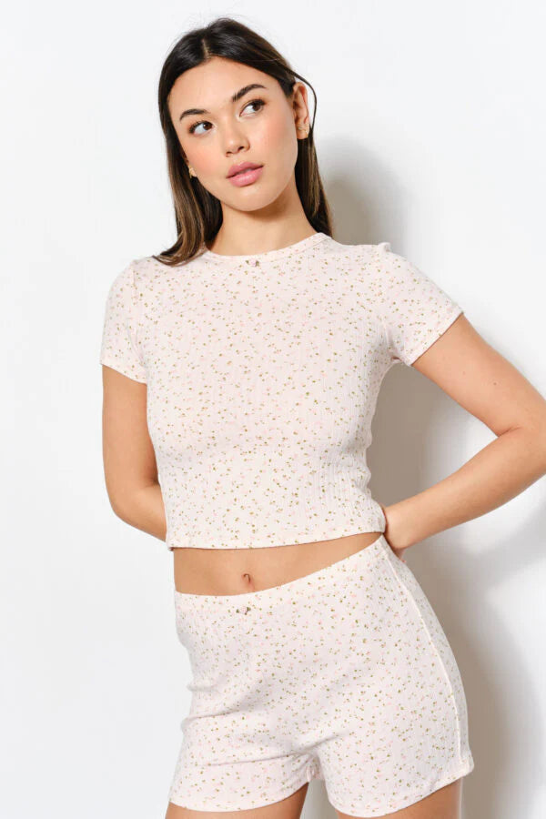 Floral Pointelle Tee