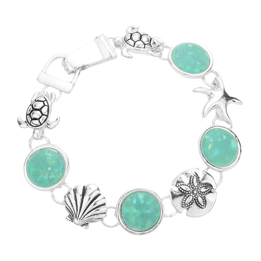 Sea Glass Sea Life Bracelet