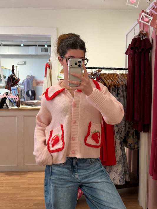 Strawberry Pocket Sweater