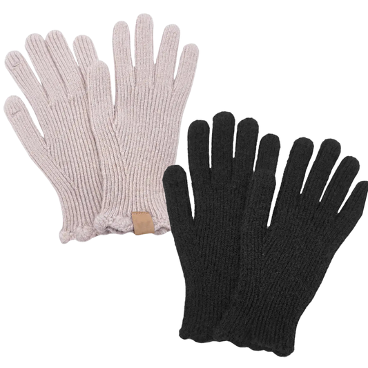 Ribbed Smart Touch Gloves