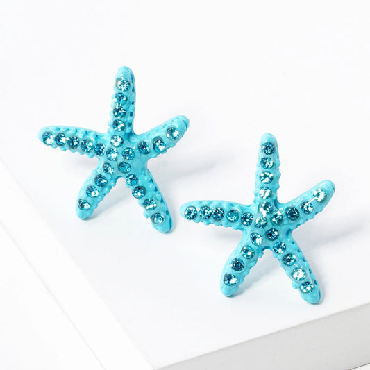 Crystal Starfish Earring