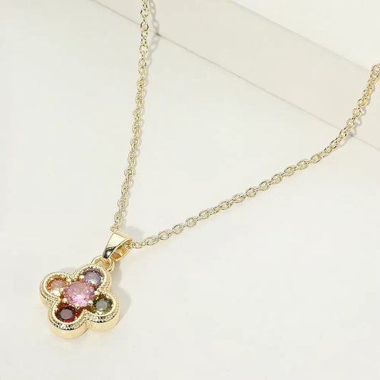 Colorful Quatrefoil Necklace