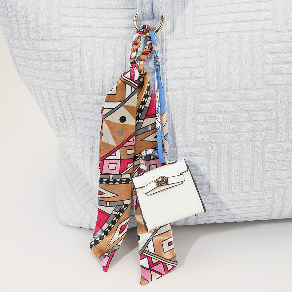 Mini Purse Bag Charm W/ Scarf